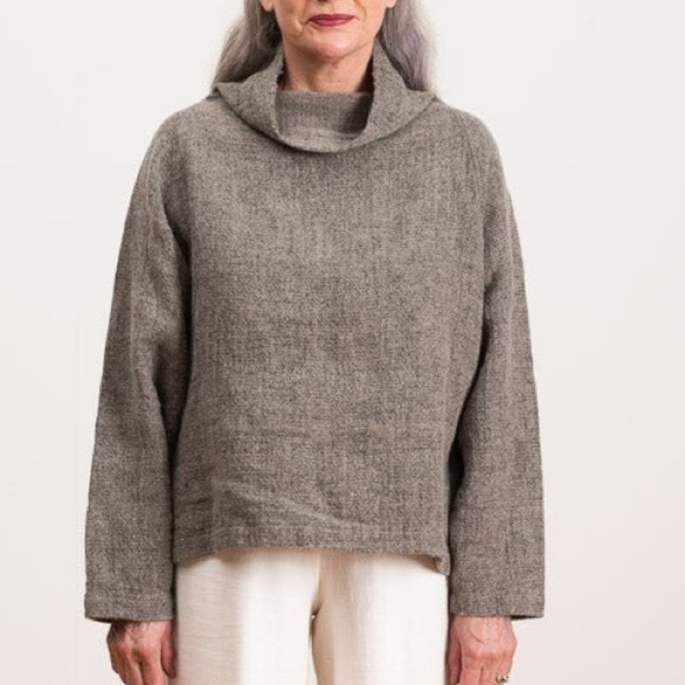 Black Crane tube top sage wool blend S